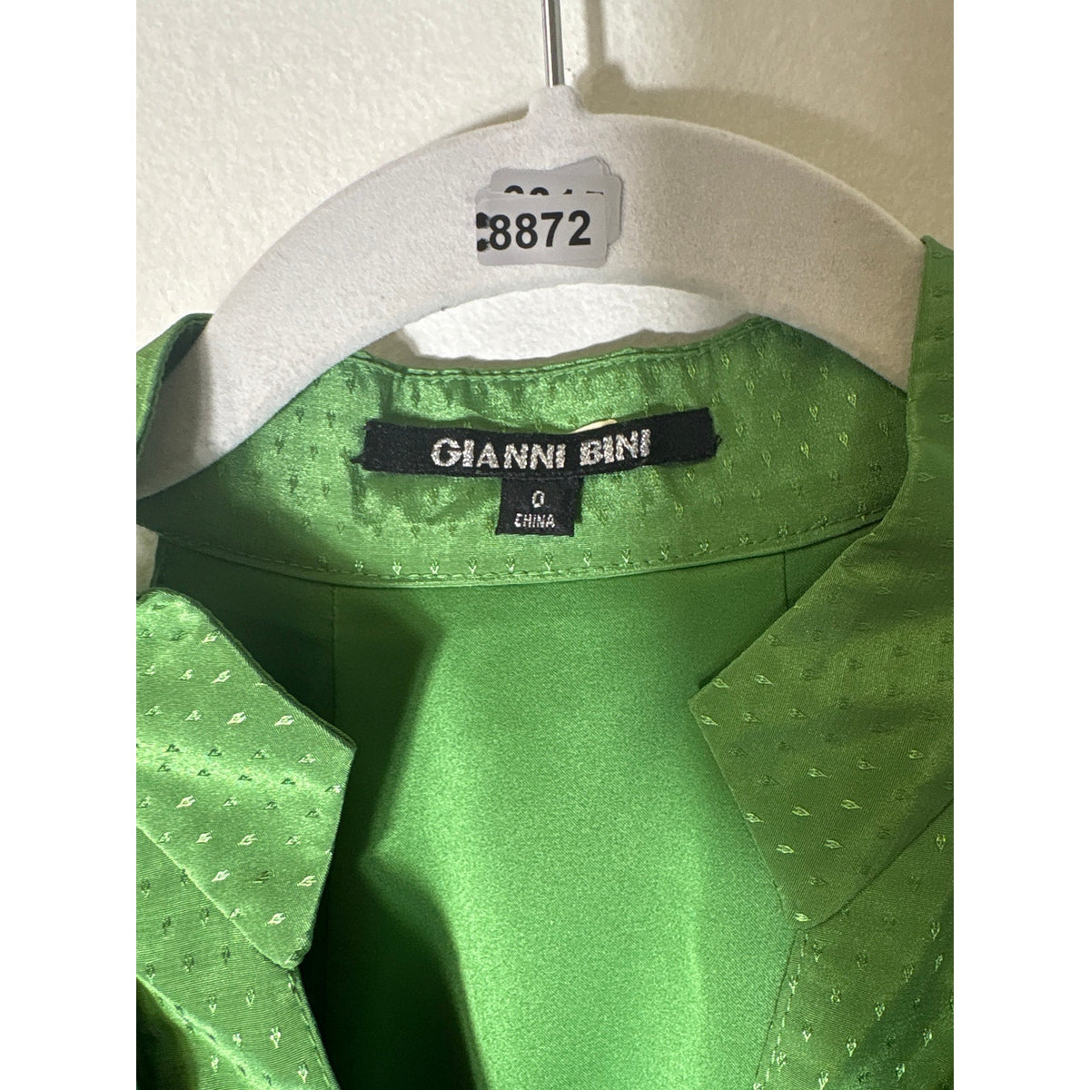 Gianni Bini Green Sleeveless Ruffled Collar Knee Length Dress Sz 0