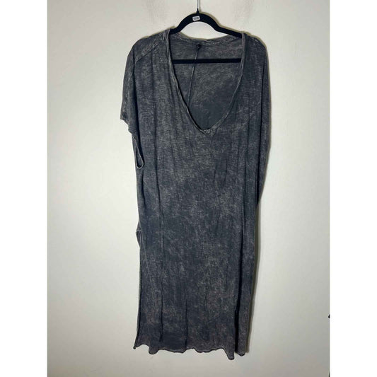 Michelle Charcoal Cap Sleeve Knit Midi Dress Sz 1XL