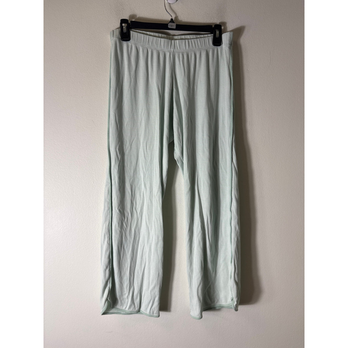 Lake Green and White Stripe PJ Crop Pants Sz M