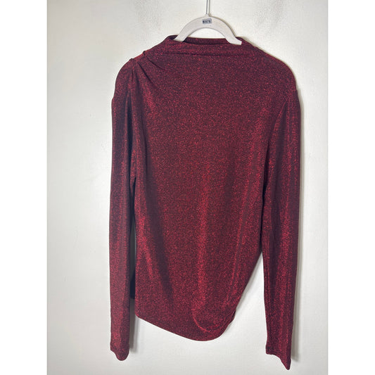 Veronica Beard Red Shimmer Turtleneck sz M