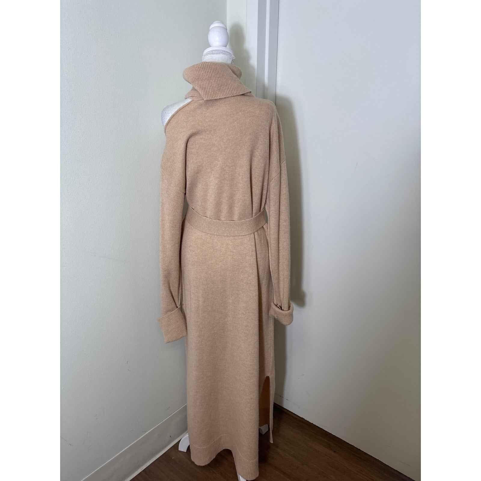 Paige Beige Long Sleeve Maxi Sweater Dress Sz M