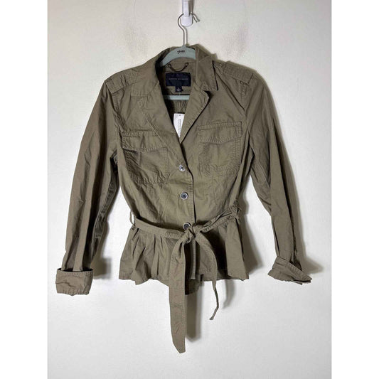 NWT Banana Republic Olive Green Long Sleeve Cropped Jacket Sz 4