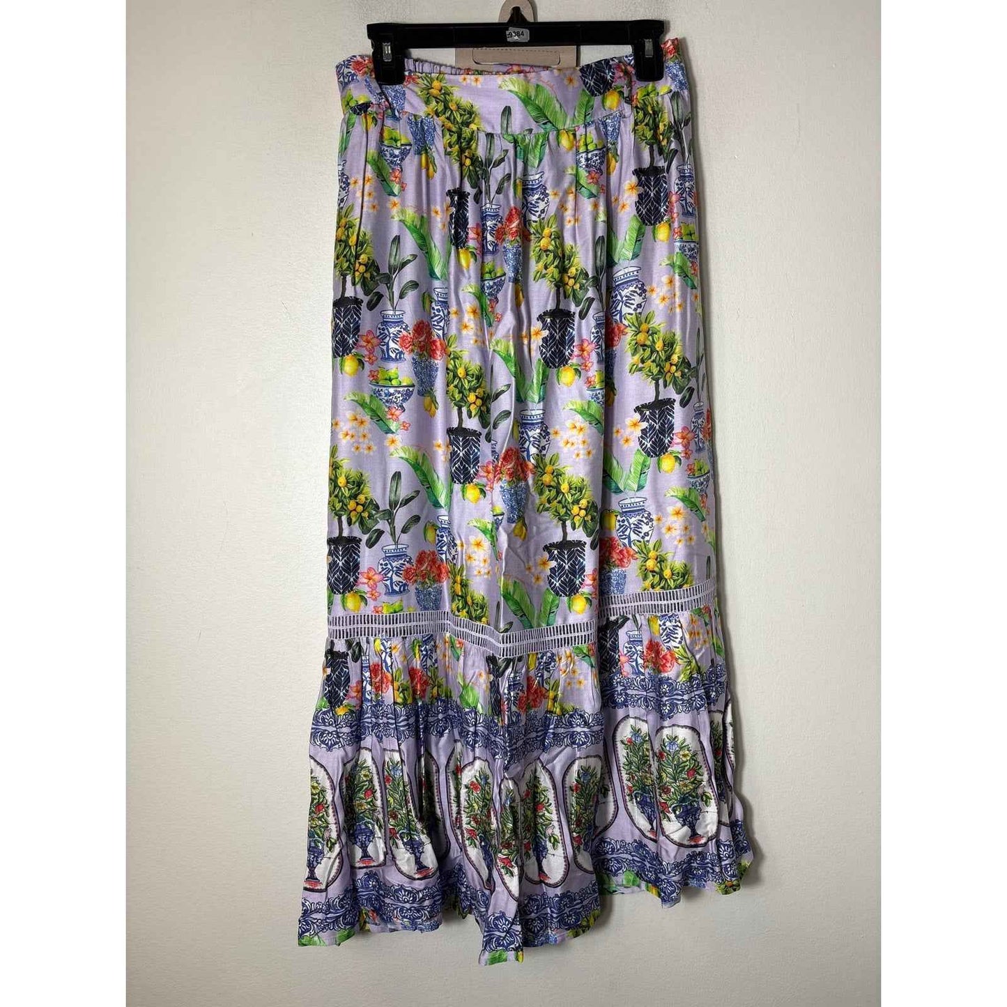 Emily Lovelock Purple Lemon and Lime Maxi Skirt Sz 6/8