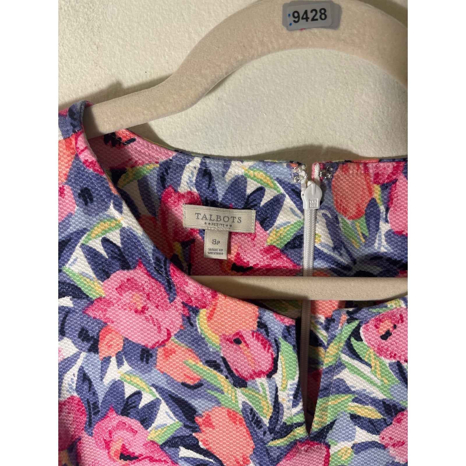 Talbots Pink Tulip Shift Sleeveless Dress Sz 8P