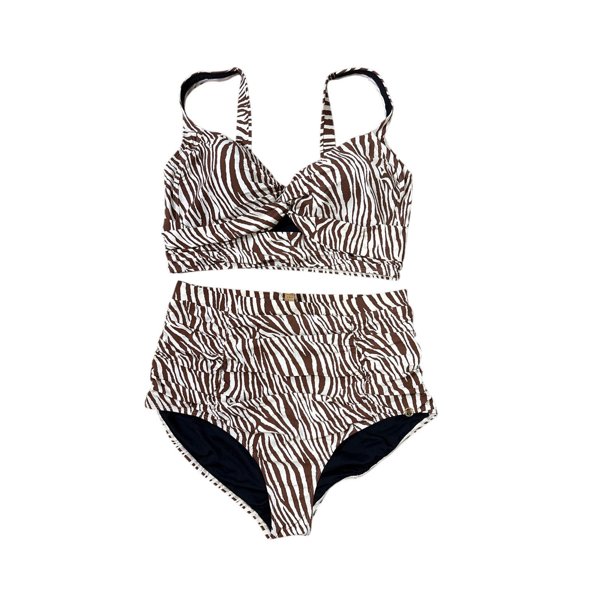 NWT Shapellx Brown Animal Print 2 Piece Bathing Suit Sz XXL