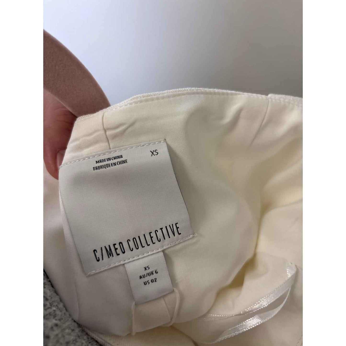 NWT C/Meo Collective Ivory "Collisions Mini Dress" Sz Xs/2