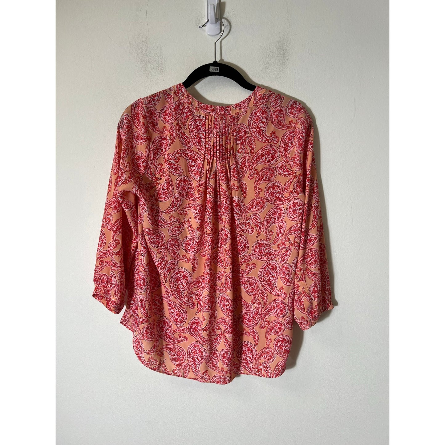 NYDJ Peach Paisley Flowy Top Sz XXS
