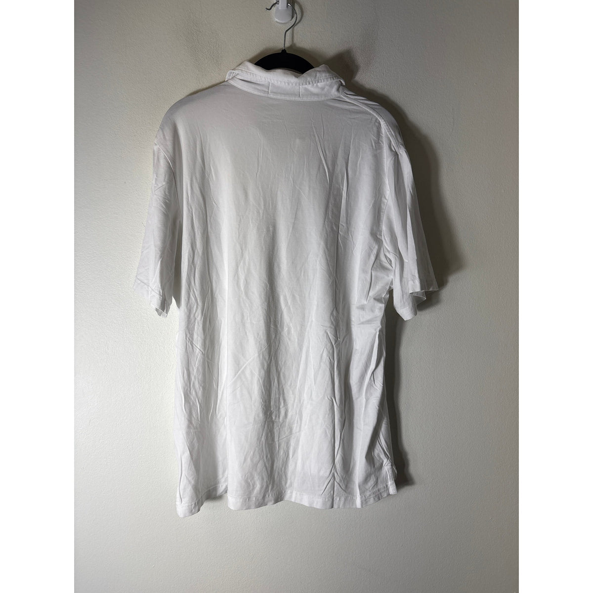 Mens Boast White W Green Leaf Tennis Polo Shirt Sz M