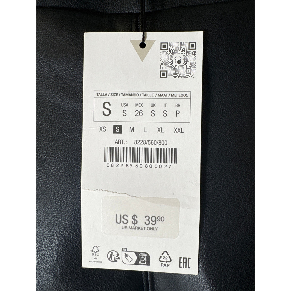 NWT Zara Faux Leather Strapless Top Sz S