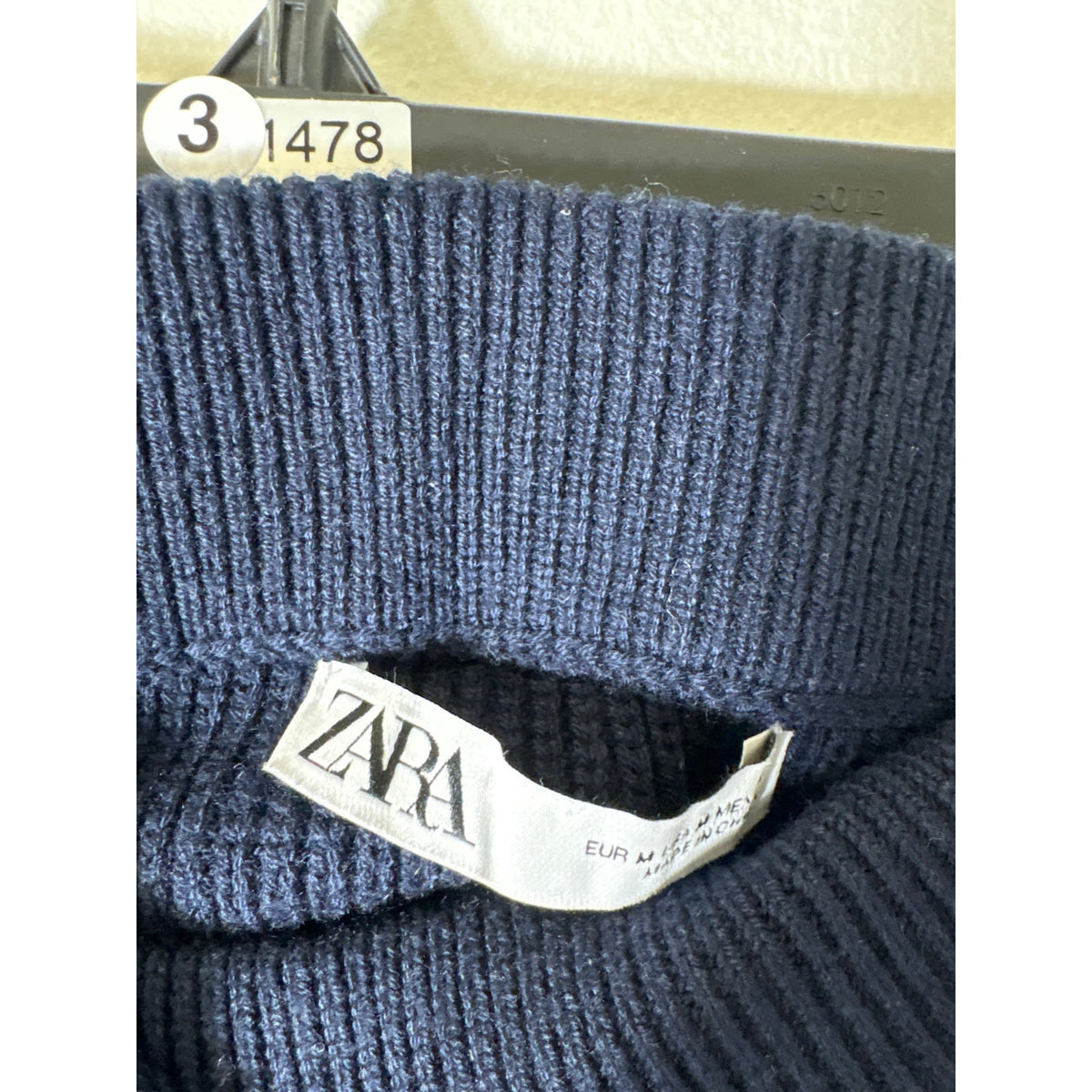 Zara Navy Blue Knit Pull On Mini Skirt Sz M