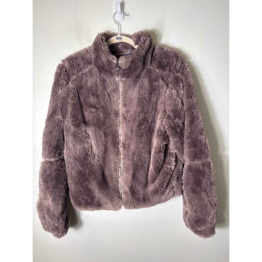 Patagonia Gray Furry Zip Up Jacket Sz S