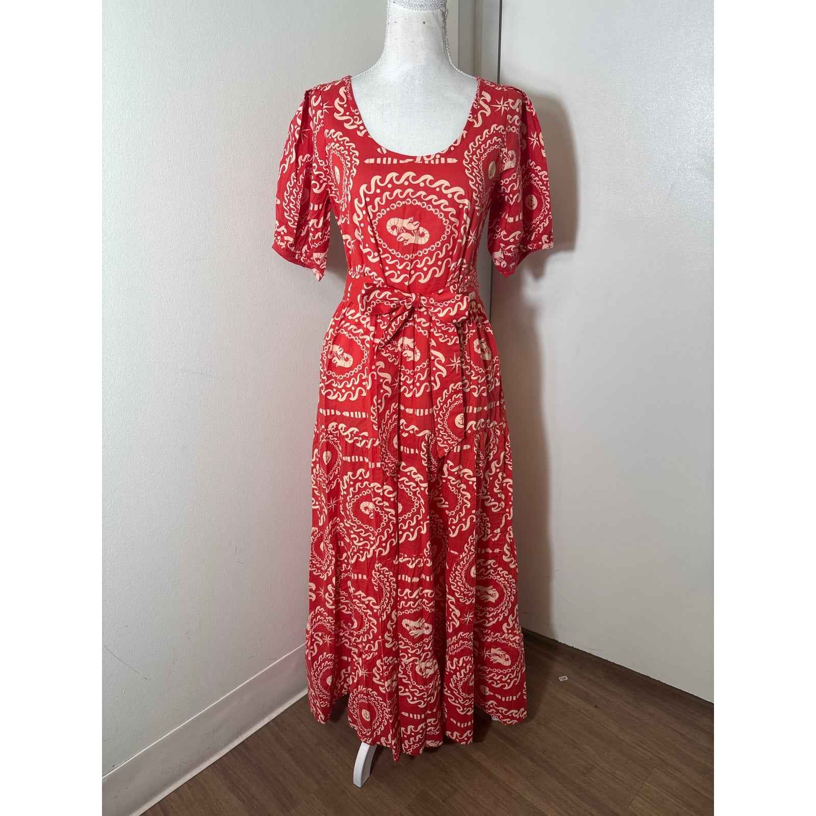 NWT Beyond by Vera Daisy Sail Away Red and Cream Dress Sz S