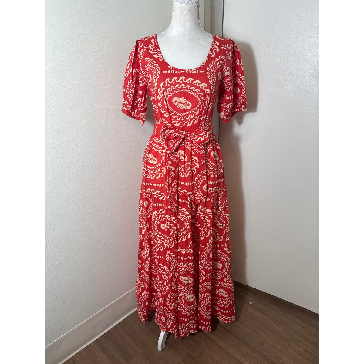 NWT Beyond by Vera Daisy Sail Away Red and Cream Dress Sz S