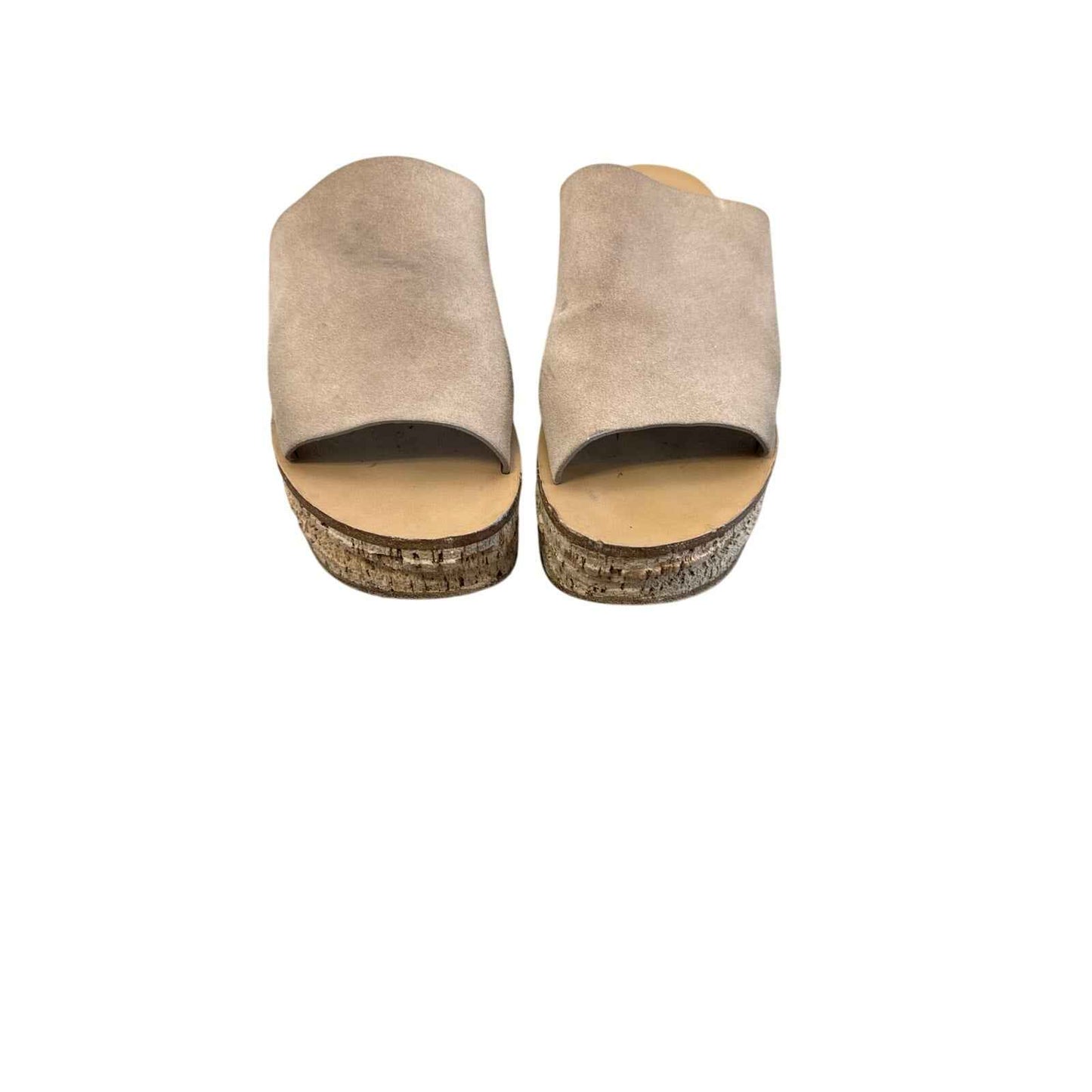 Chloe Cork Wedge Tan Suede Sz 39.5