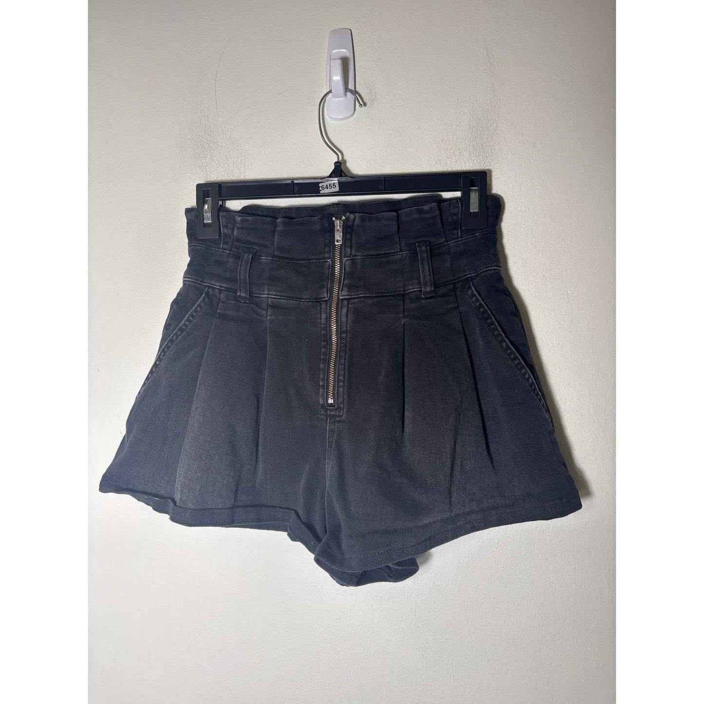 IRO Black Pleated denim Shorts Sz 36
