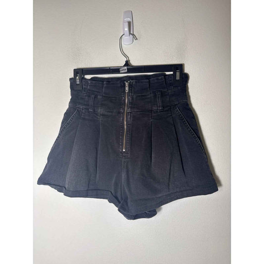 IRO Black Pleated denim Shorts Sz 36