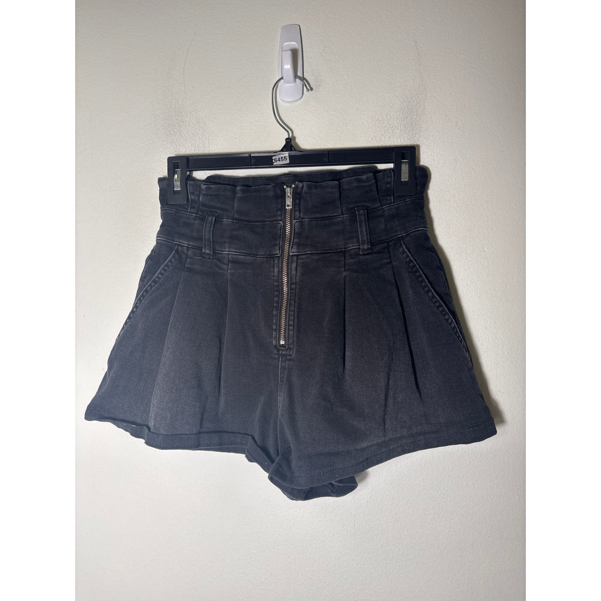 IRO Black Pleated denim Shorts Sz 36