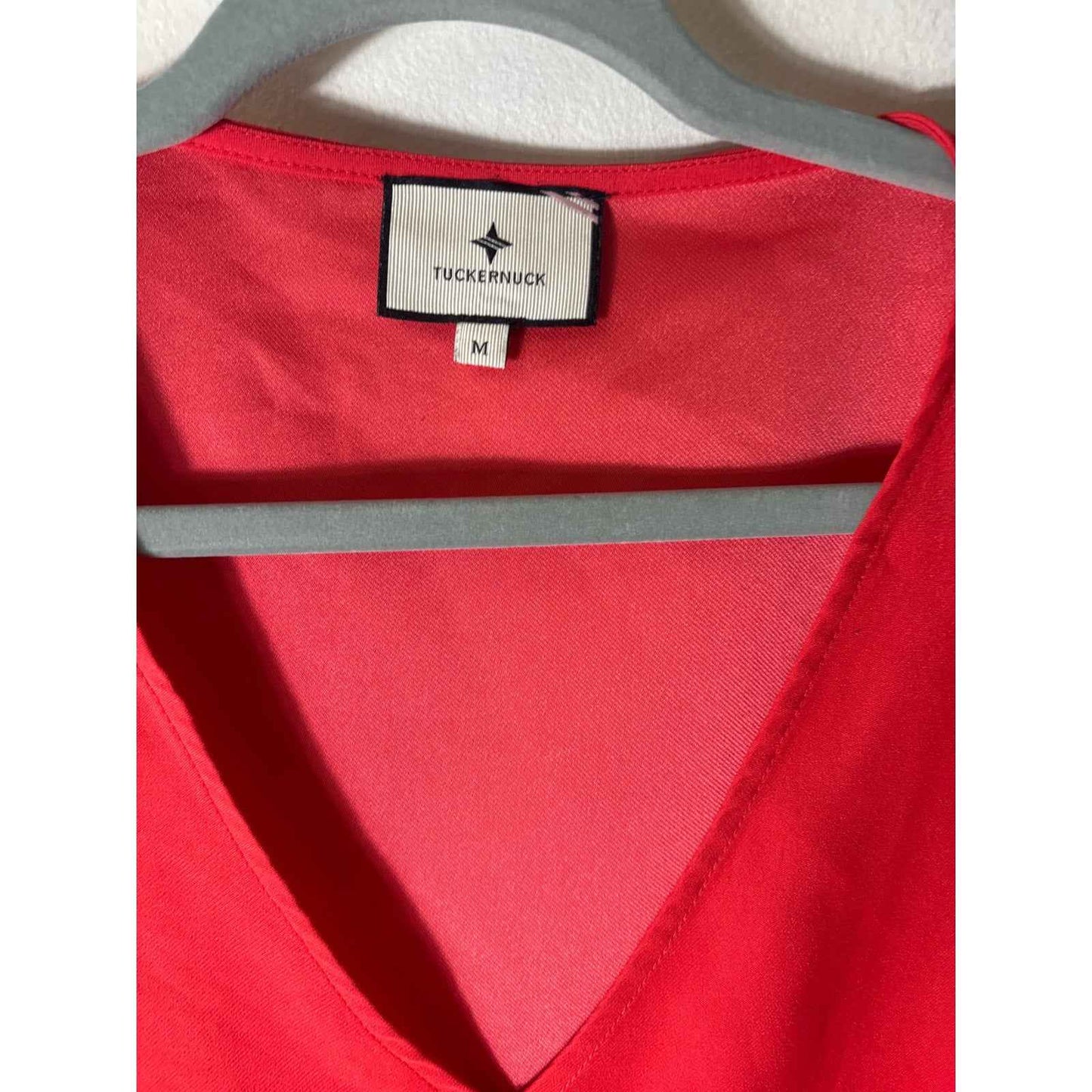 Tuckernuck V Neck Red Blouse Sz m