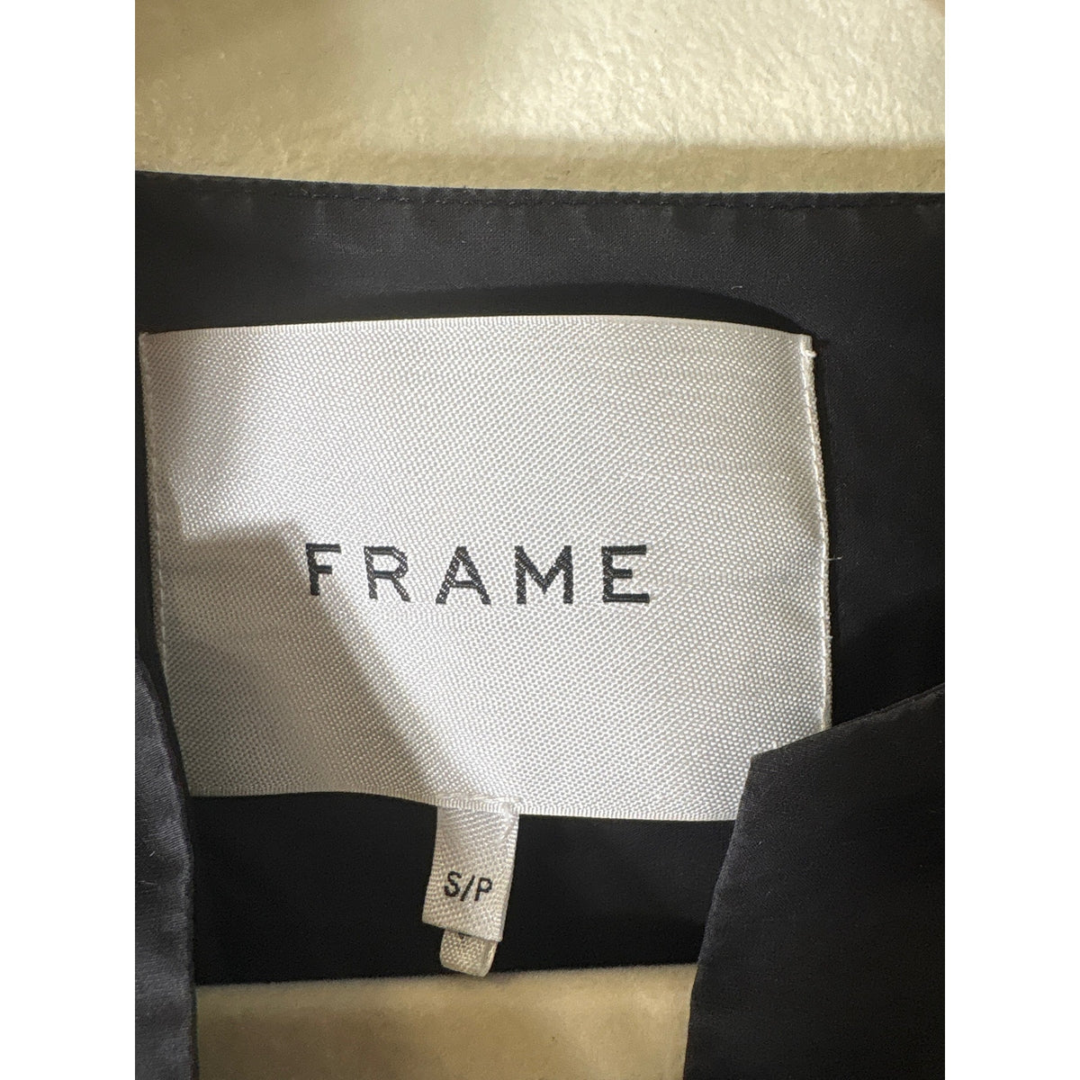 FRAME Black Half Puff Sleeve V-Neck Cotton Top Sz S
