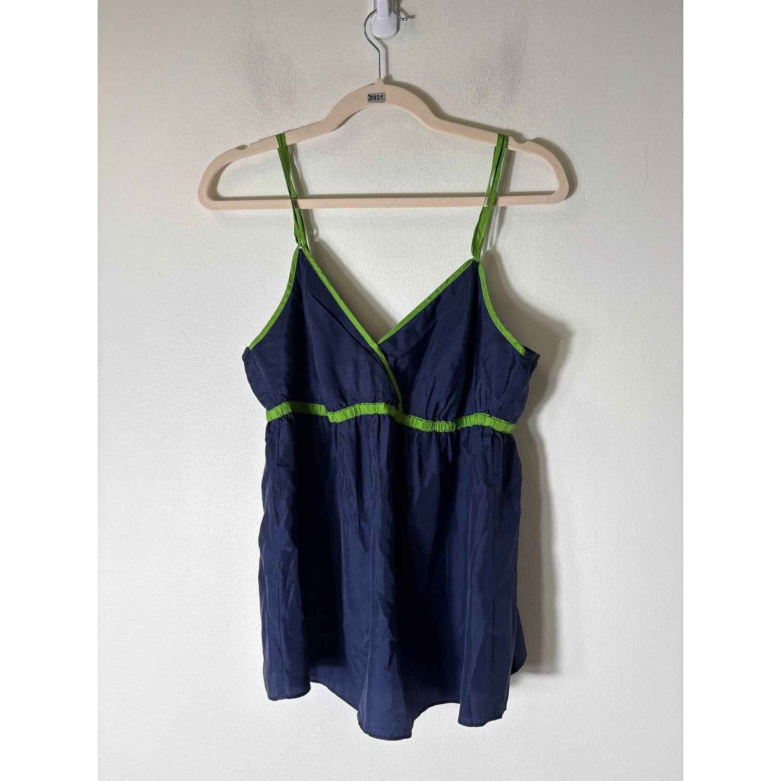J. Crew Navy Silk V-Neck Summer Top Sz 8
