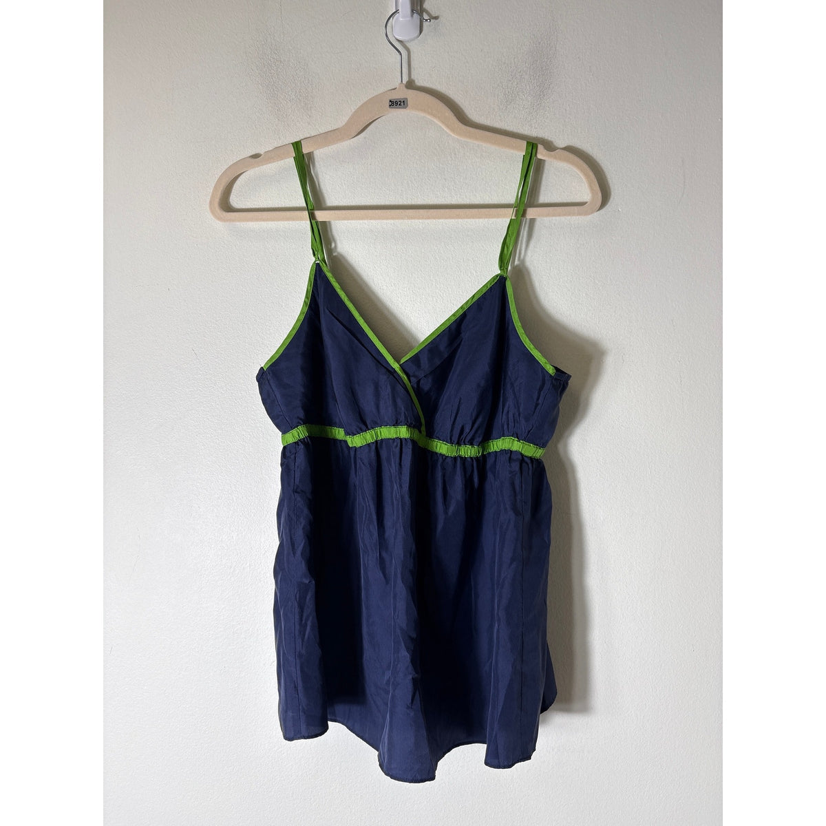 J. Crew Navy Silk V-Neck Summer Top Sz 8