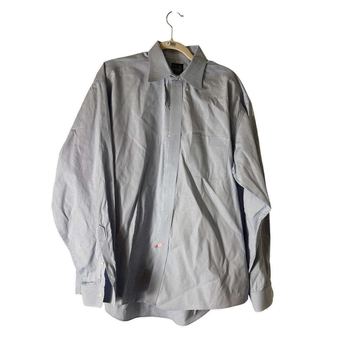 Jos A Bank Blue and White Travelers Collection Shirt Sz 16.5/36