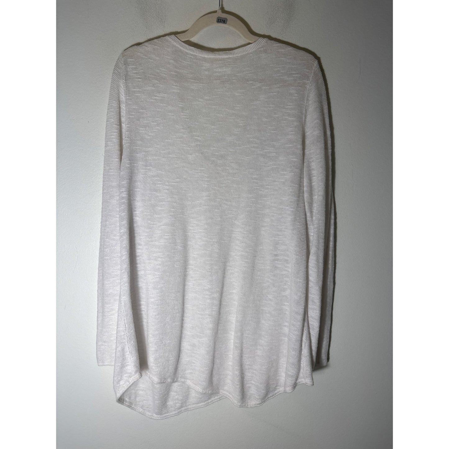 Eileen Fisher White Gauzey Lightweight Sweater Sz L