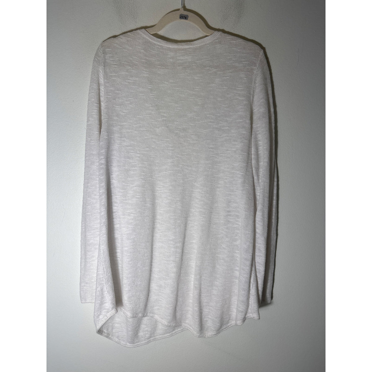 Eileen Fisher White Gauzey Lightweight Sweater Sz L