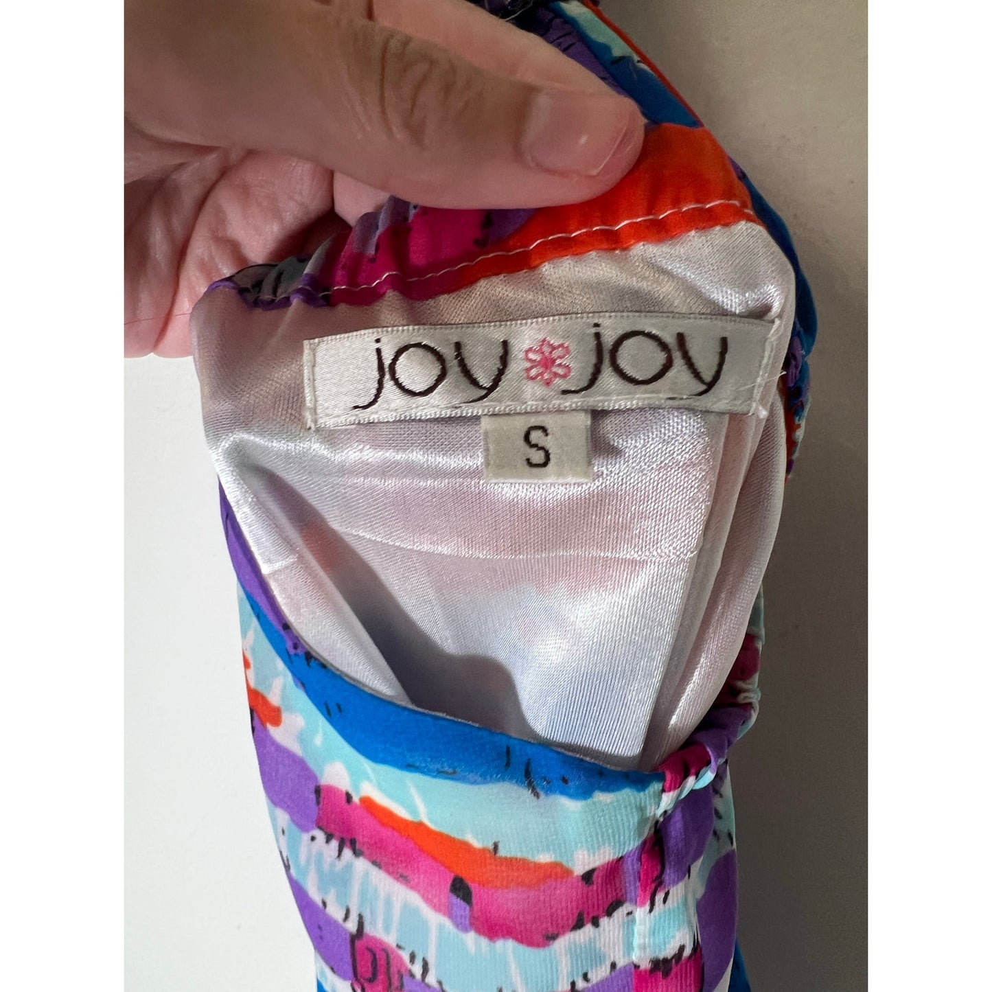 Joy Joy Multicolor Stripe Pattern Halter Top Sz S