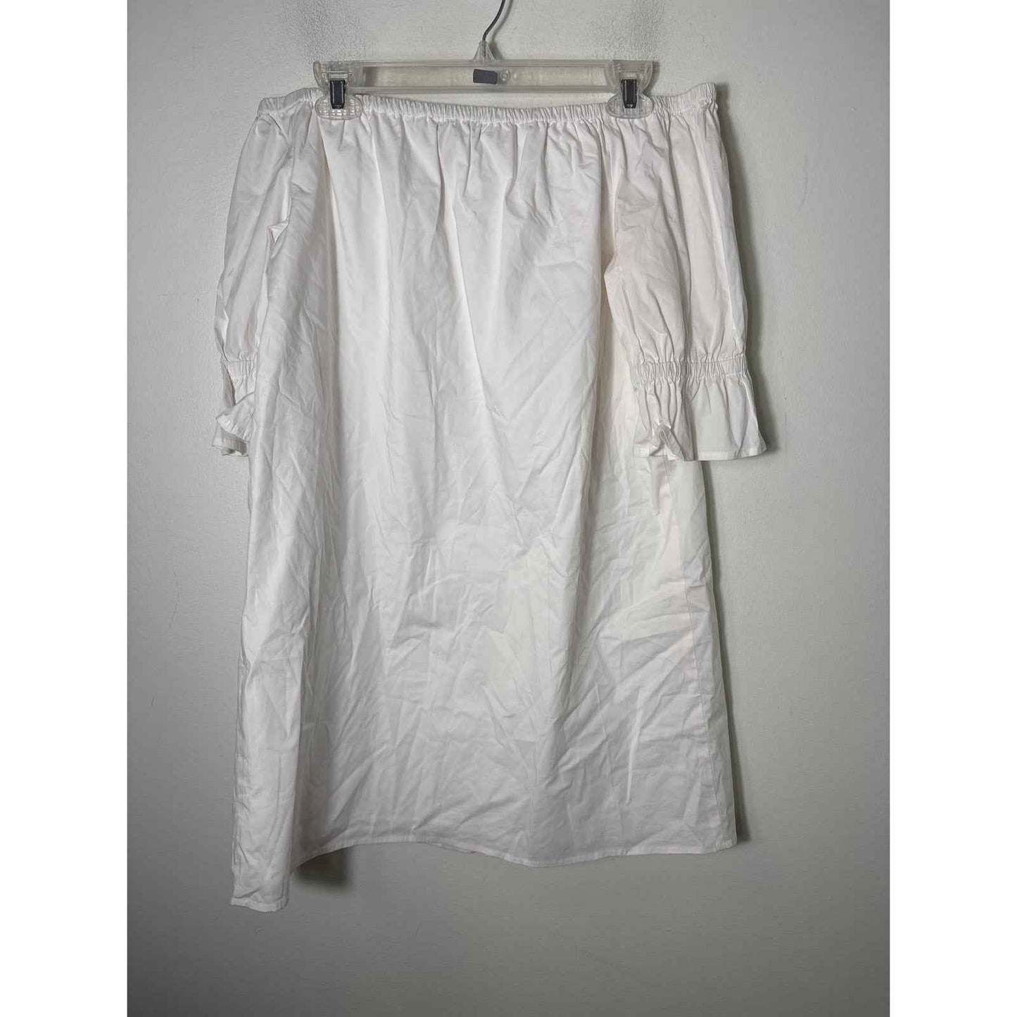 1.STATE White Off the Shoulder Half Sleeve Cotton Mini Dress Sz M