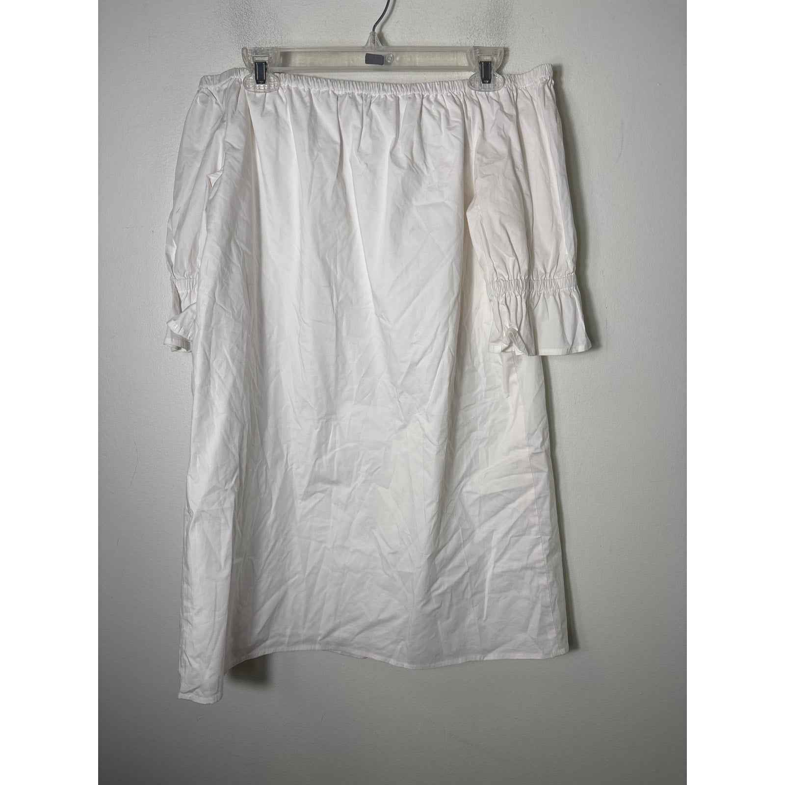 1.STATE White Off the Shoulder Half Sleeve Cotton Mini Dress Sz M
