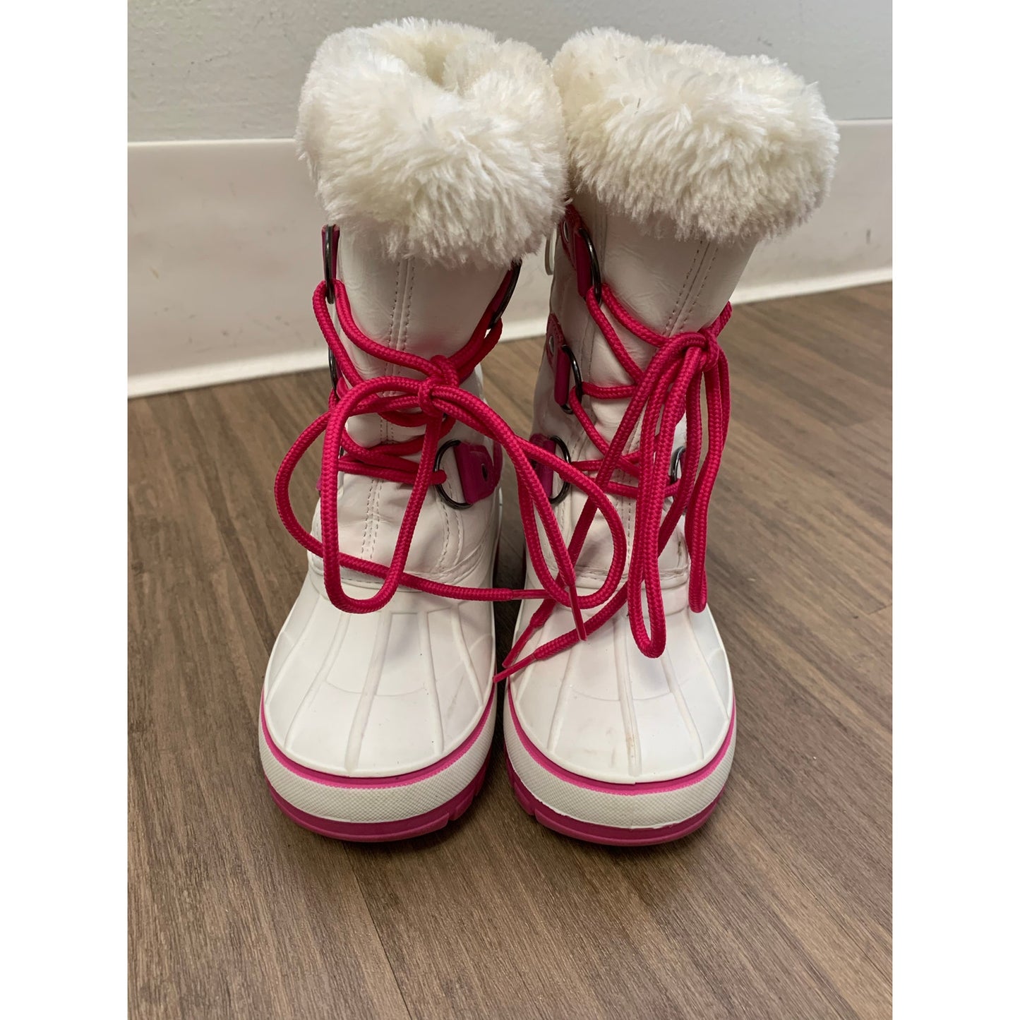 Girls Dream Pairs Pink Fuzzy Snow Boots Childrens Sz 10