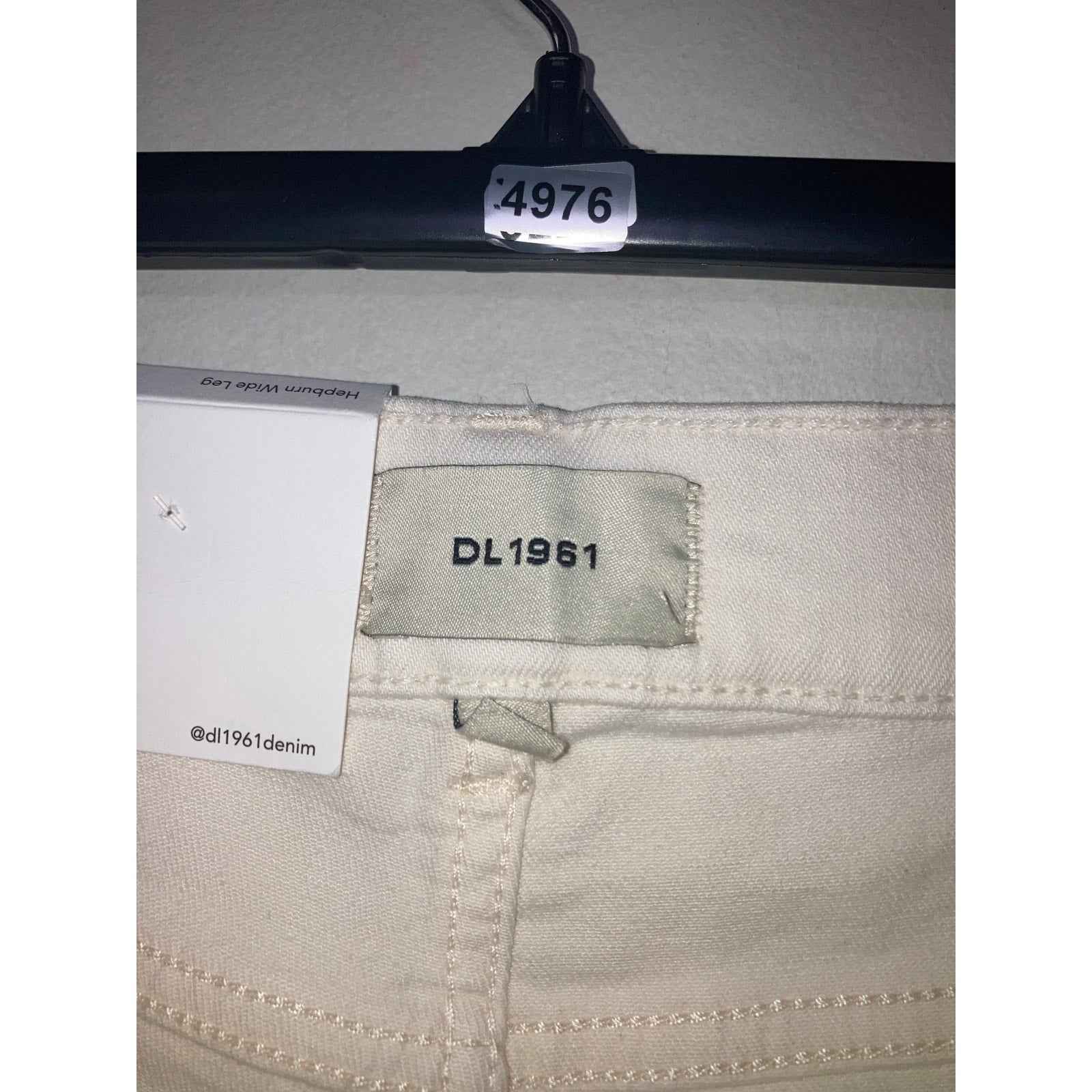 NWT DL1961 Off White Hepburn Wide Leg Denim Jeans Sz 26