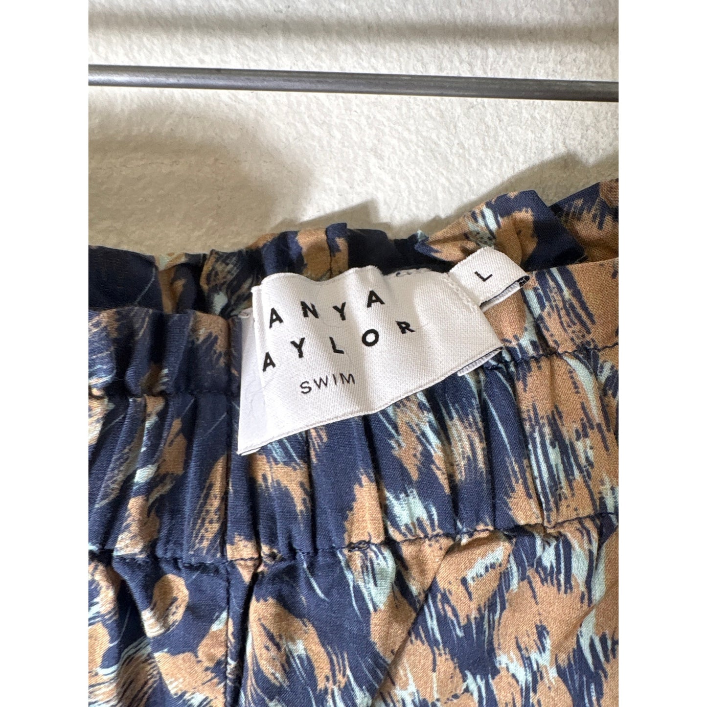 Tanya Taylor Ralia lightweight Wide Leg Stretchy waist beach vacation pants Sz L