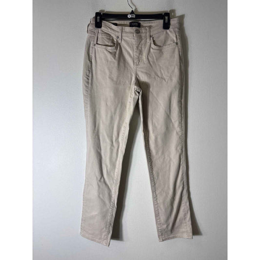 NYDJ Tan "Margot Girlfriend" Denim Jeans Sz 2