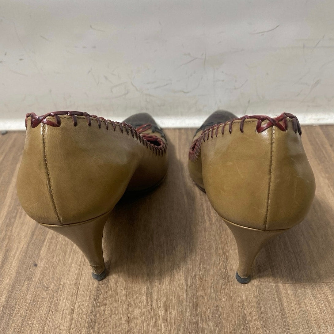 Vintage Prada Brown High Heel Pointy Toe Shoe sz 37 (6.5)