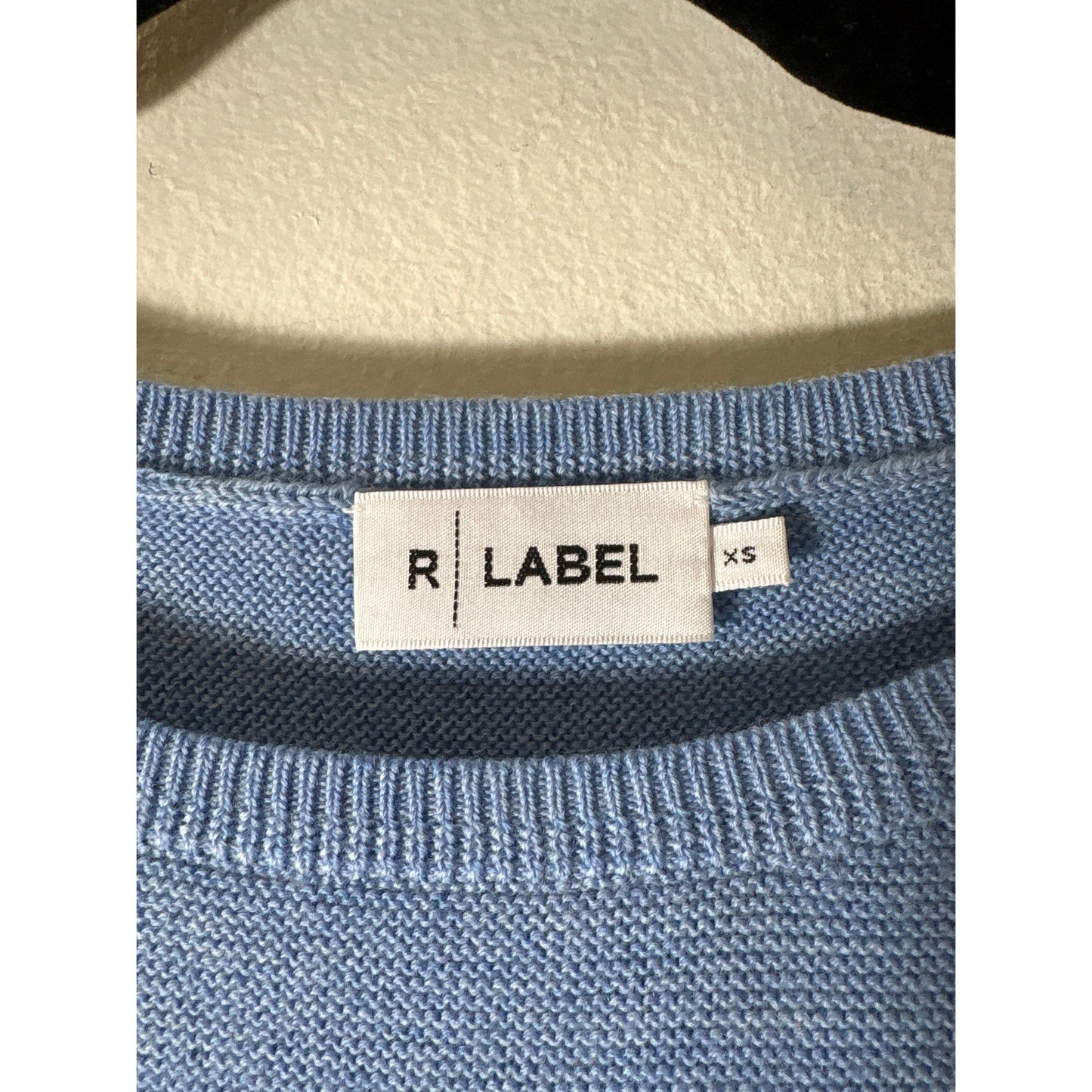 R|Label Light Blue Funnel Sleeve Wool Knit Sweater Sz XS