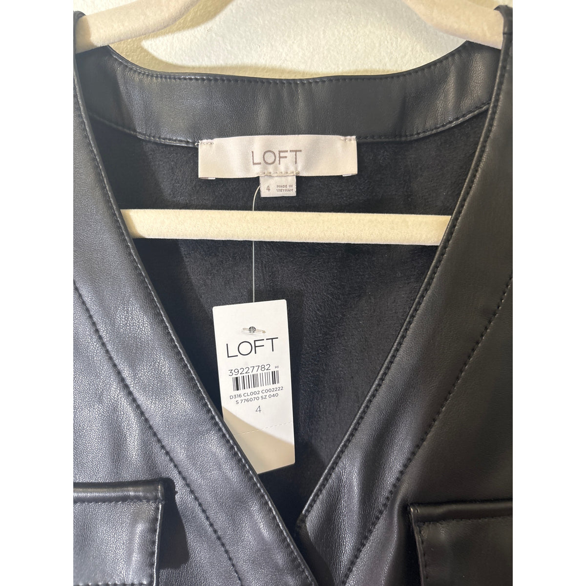 NWT LOFT Black Faux Leather Sleeveless Mini Dress Sz 4