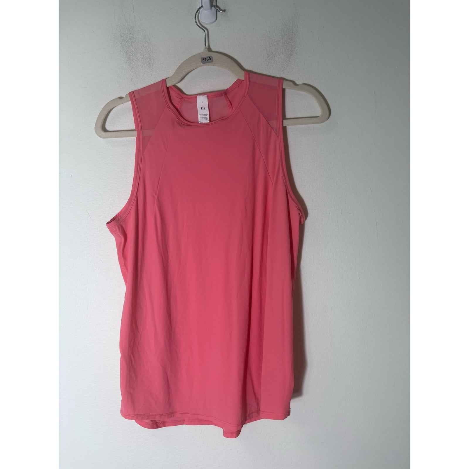 Lululemon Peachy Pink Sleeveless Athletic Tank Sz 6