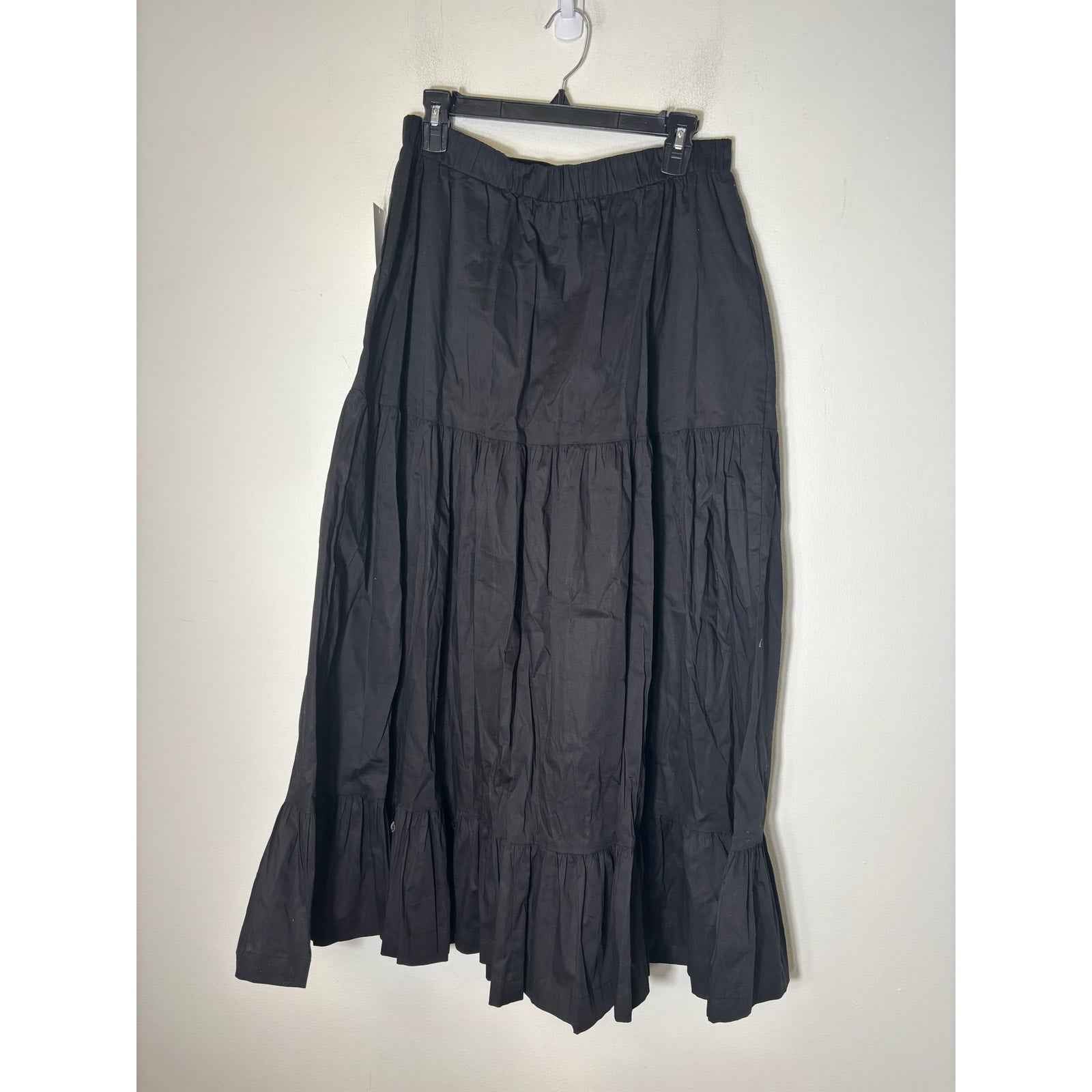 NWT Show Me Your Mumu Black Pull On Cotton Maxi Skirt Sz M