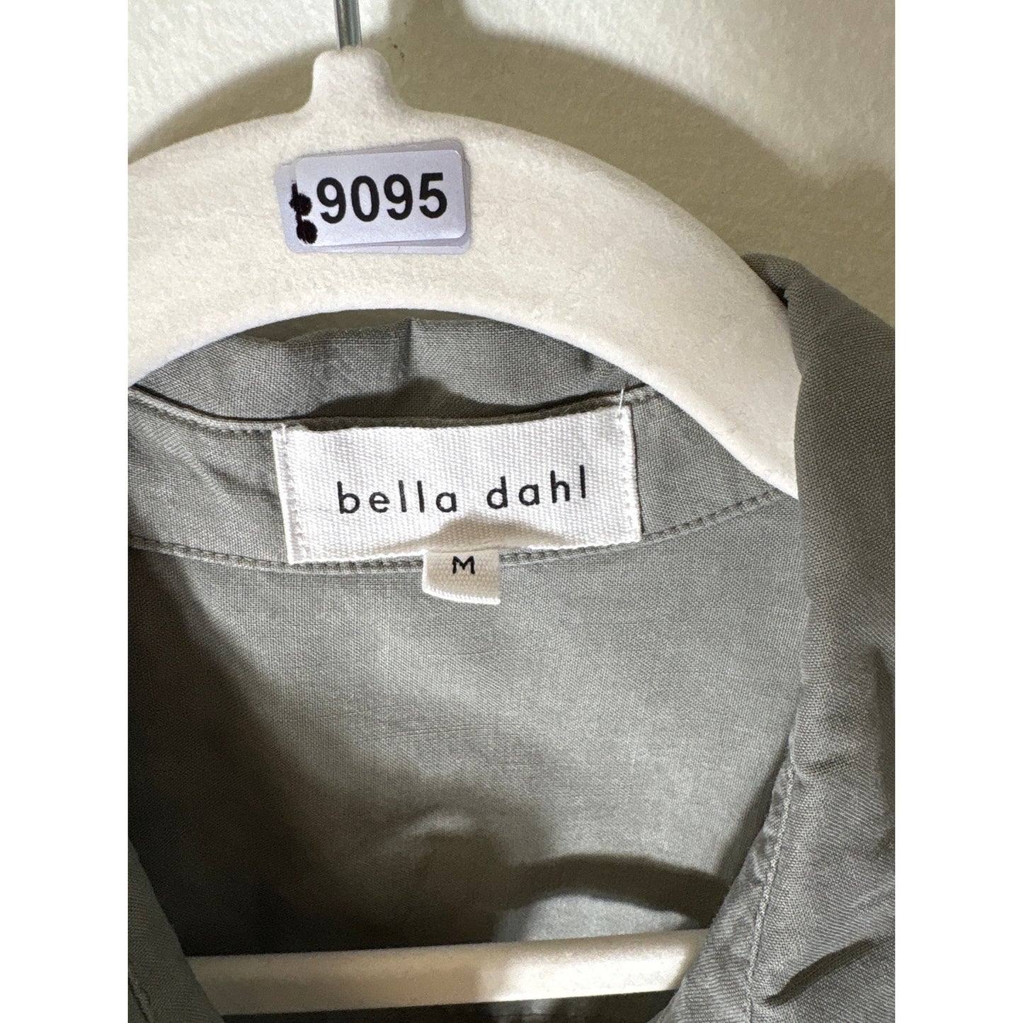 Bella Dahl Greenish Gray Short Sleeve Button Up Romper Sz M