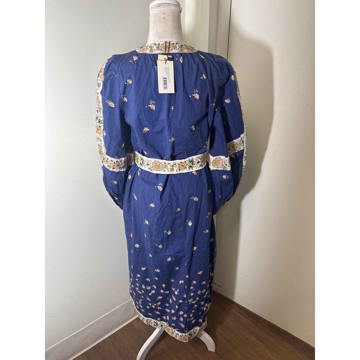 NWT Sea Elizabeth Print Blue and Pink Floral Caftan Sz M