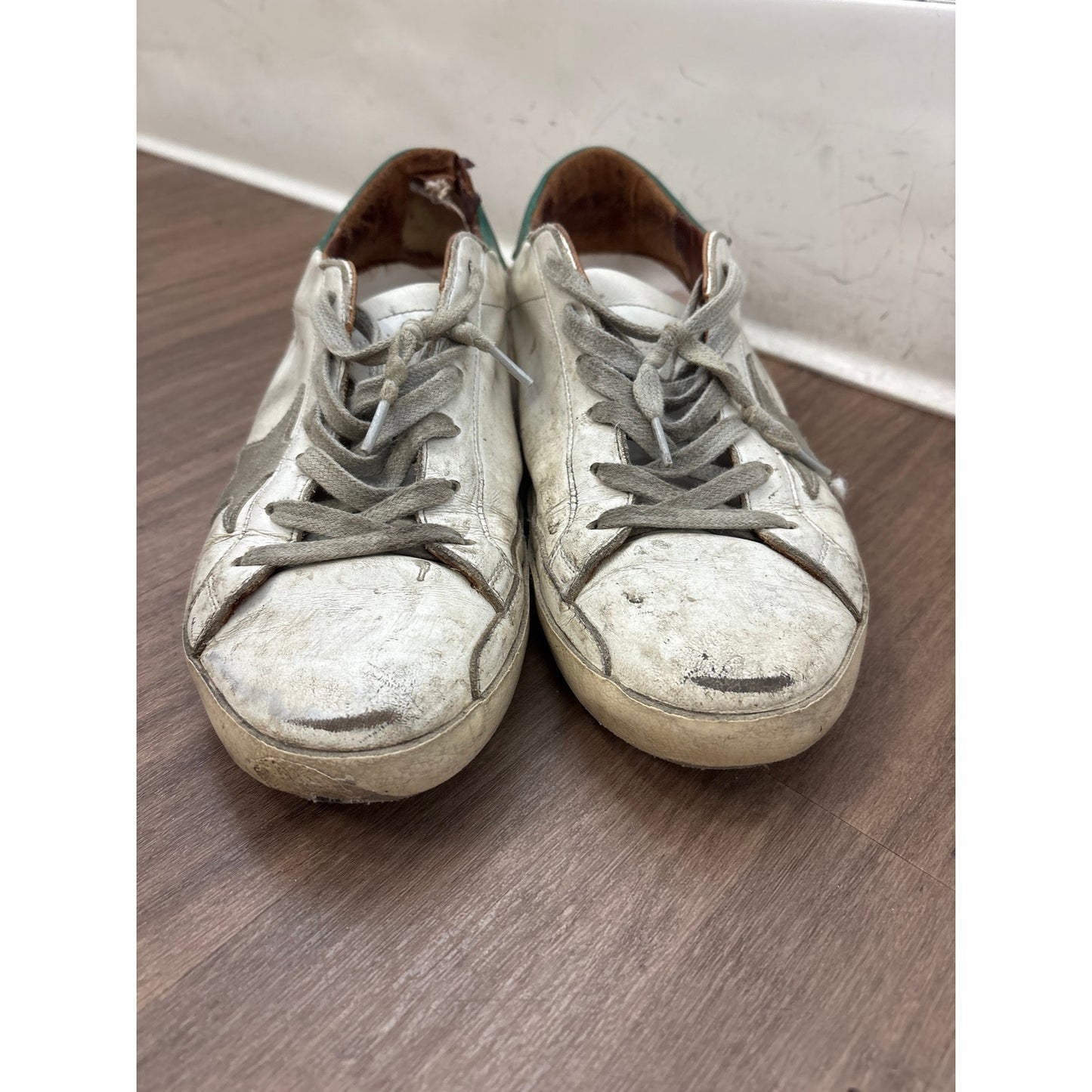 Golden Goose White with Gray Star Tennis Shoes Sz 40
