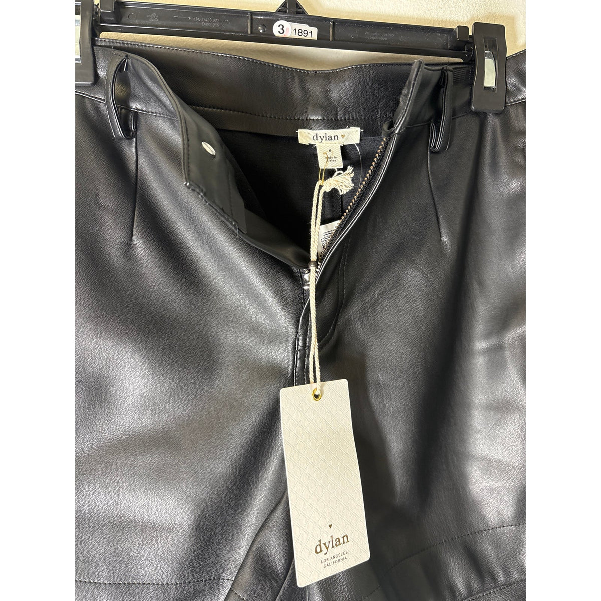NWT Dylan Black Faux Leather High Waisted Shorts Sz 8