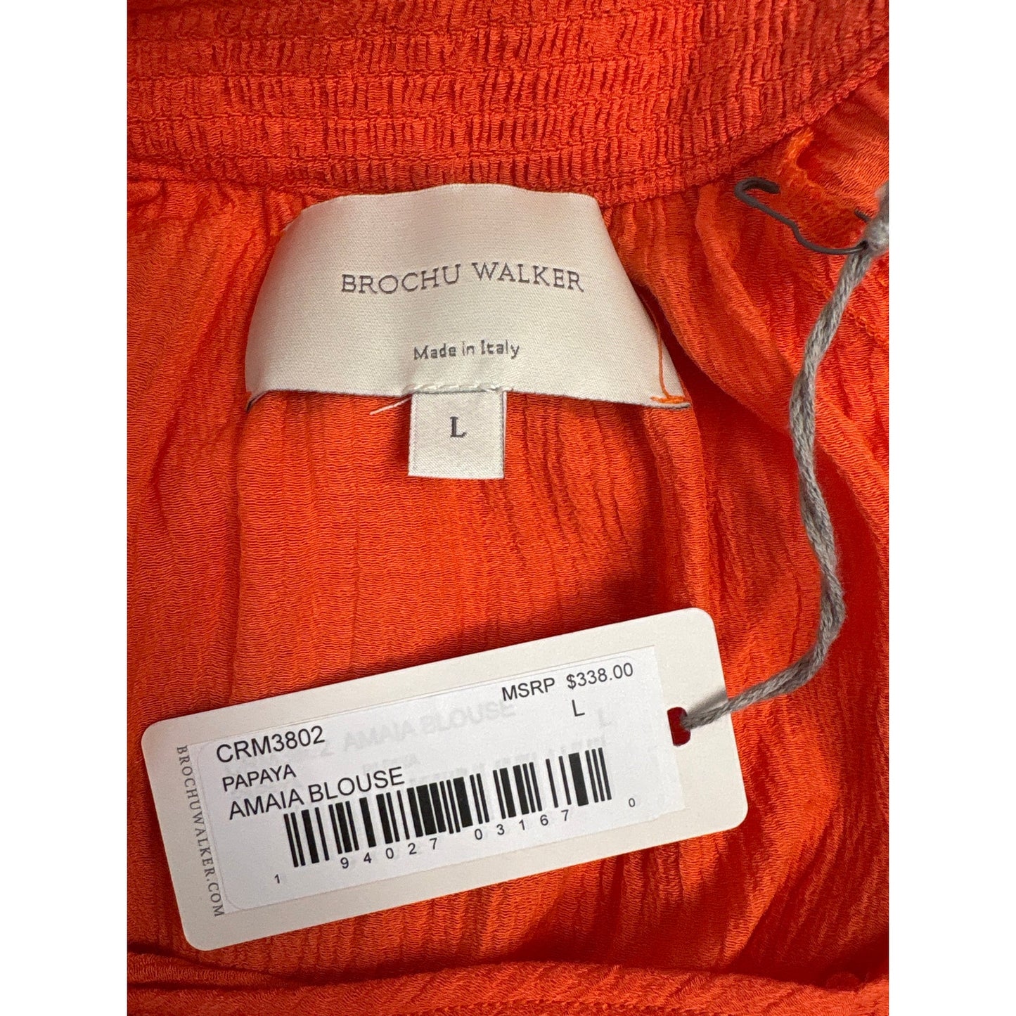 NWT Bruchu Walker Papaya Amaia Blouse Sz L