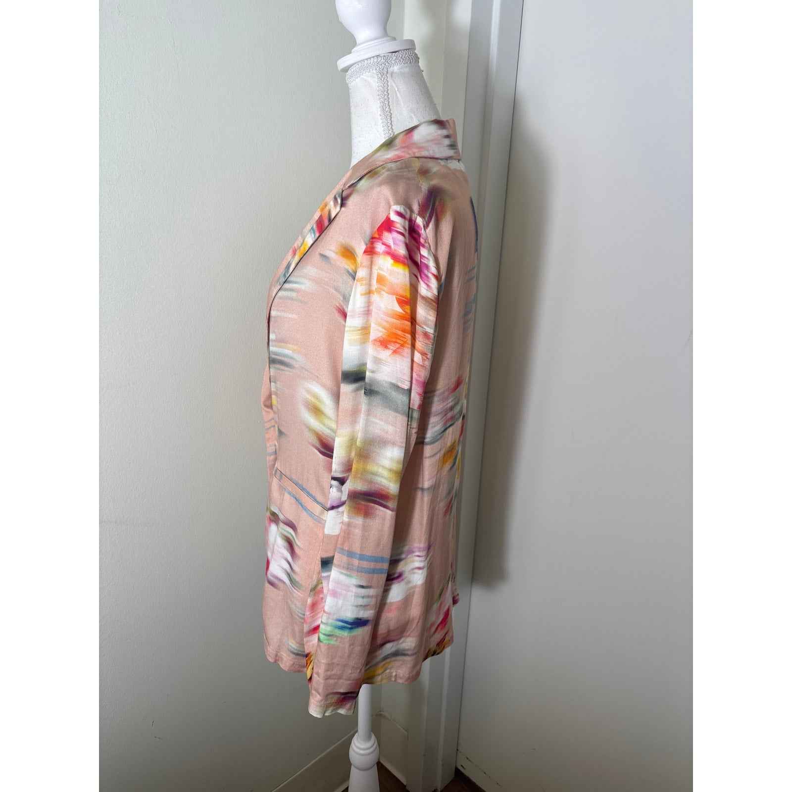 Neu Nomads Pink Watercolor Long Sleeve Jacket Sz M