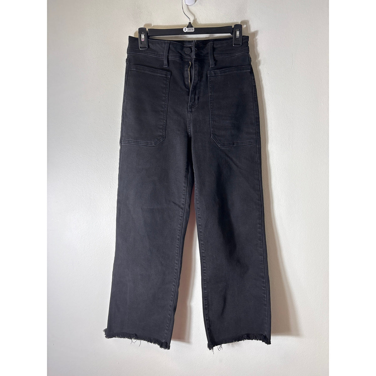 Just Black Denim Black Front Pocket Wide Leg Denim Sz 27