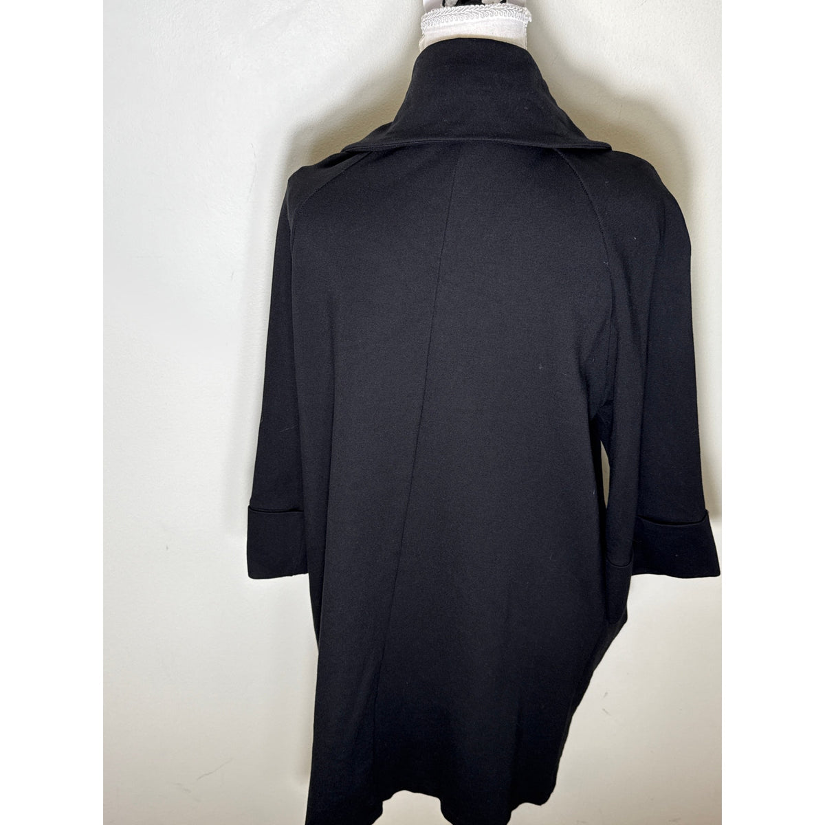 Joseph Ribkoff Black 3/4 Sleeve Open Front Car Coat Sz 12