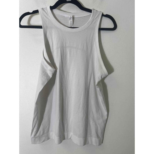 Lululemon White Pinstripe Sleeveless Athletic Tank Sz 6