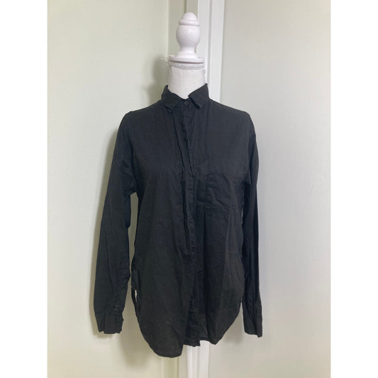 A Shirt Thing Black Cotton Button Up Shirt Sz S
